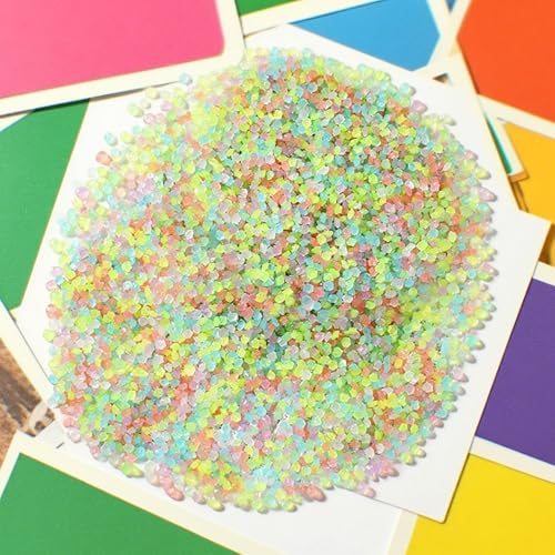 6000 Stück Bunt Sand Leuchtende Kleiner Kies Garten Steine Bunt Nachtleuchtend Steine Dekorsteine für Gärten Rasen Aquarium 3-5 mm (Mixfarben)