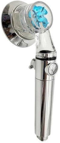 Soffione doccia per bagno con elica di design, ad alta pressione, risparmio idrico, con pulsante regolabile, filtro integrato, soffione doccia portatile(Sliver)