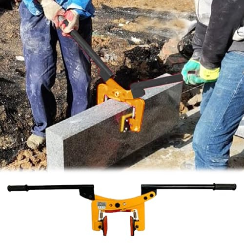 EXCLURA Paving Slab Lifter Adjustable Manual Paver Lifting Clamp, Heavy Duty Slab Lifter Tool for Curb Stones, Lifting Clamps for Sidewalk Slabs, Kerbstones, Bricks(S-Opening 4-18cm (1 5/8-7 1/8))