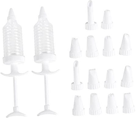 Zerodeko 1 Juego Herramientas Para Decorar Pasteles Y Galletas Kit De Prensa De Galletas Con Boquillas Para Repostería Incluye Boquillas Ergonómico Y Base 16 Piezas