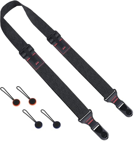 NVGVUP Kameragurt mit Schnellverschluss, Verstellbarer Kamera-Schultergurt: Schnelle Längenjustage, Vollformat-Kameragurt, Nylon Kamera Band für SLR DSLR digitale Kamera (Schwarz)