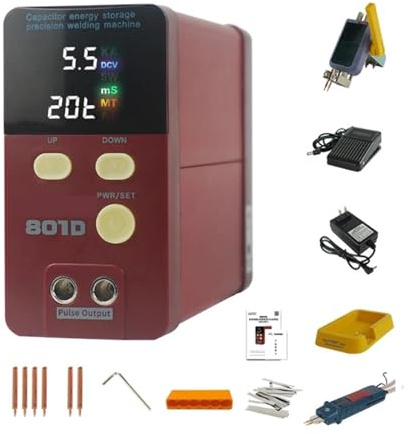 NIWPPKIMX Soldadora por Puntos 801D de 12 kW, 110-220 V, con Almacenamiento de energía, móvil, pequeña, for Acero Inoxidable, Hierro y níquel.(220v AU)
