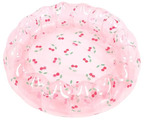 Yanmis Piscine de Gamin Gonflable pour Enfants, 18,9 Pouces Diamètre Intérieur Petite Piscine Gonflable Puits de Jeu Pliable Portables pour les Enfants Usage Extérieur Intérieur avec (Cerise