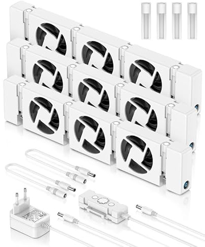 Heizkörper Ventilator, 3 Stück Smartes Heizgebläse für Heizungen, Langlebiger Heizkörperventilatoren für Unterheizungen, Heizungsventilator zum Sparen von Energie und Heizkosten