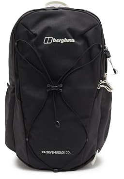 Berghaus 24/7 Solo Rucksack, 30L Capacity, Polyester, Flow Technology Ventilated Back System, Laptop Sleeve, Walking Pole Holders, 52 x 27 x 26cm (Black)