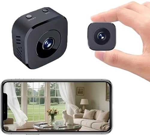 TIEOAXFT Mini Camera 4K Full HD WiFi Security Surveillance 2 Way Motion Detection With Infrared Night Vision(Black)