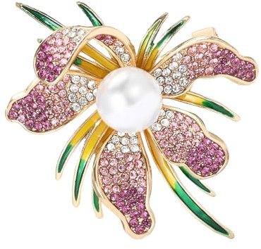 Broche Orchidées Mode Vêtements Accessoire Soirée Fête Pin Tendance Femmes Pin pour Femmes qui apprécient Styles et Grâces Wear Accessoire, taille unique, Comme décrit