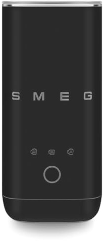 Smeg Retro 50s Style Mini Milk Frother, Pre Set Functions, Manual Function, 500W, Matt Black, MFF02BLMUK