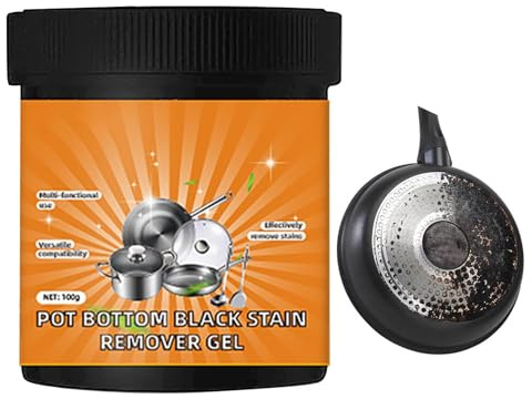 Giwoatln Limpiador para ollas y sartenes quemadas - Gel removedor de manchas negras 100 g | Limpiador ollas acero inoxidable,Para Cocina, Estufa, Horno, Parrilla, Utensilios, Fregadero, Plancha Y