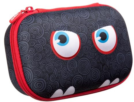 ZIPIT Wildlings Federmäppchen für Jungen, Großes Mäppchen für die Schule, Etui für Kinder mit Organizer, Federmappe Schwarz