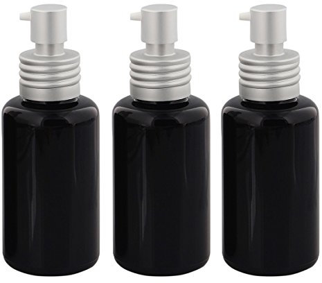 Miron-Glas Violett Gel, Serum, Lotion Pump-Flasche 50ml, Kosmetex Silber Alu Pumper, Spender-Flakon, leer, 3× 50 ml