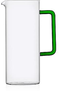 Ichendorf Milano Brocca con Manico Verde, Collezione Tube, 120 cl, Vetro Borosilicato, Fatto a Mano