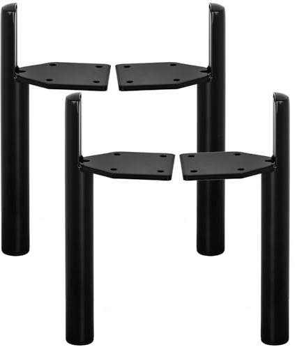 TCHOSUZ 7Inch Side-Mounted Tapered Metal Legs,4PCS Mid-century modern,Black | 2.0mm Sturdy Iron, Support 300+lbs.Rust-proof. Non-slip & Protects Floor, Screws+pre-drilled holes. For Sofa Cabinet Bed