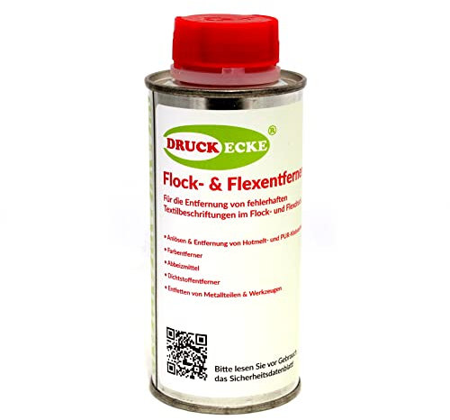 Druckecke Flexentferner Flockentferner Entferner Cleaner 200ml Flex Flock Lösungsmittel Industrieprodukt (139,75 € / 1 L - Produkt ohne Spritze)