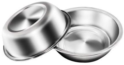 Zayin Stainless Steel Pet Bowls Suit Cat or Small Dog Premium Stainless Steel Water and Food Bowls,Replacement Metal Bowls for Pet Feeding Station Set of 2 Bowls (16cm/6.3in)