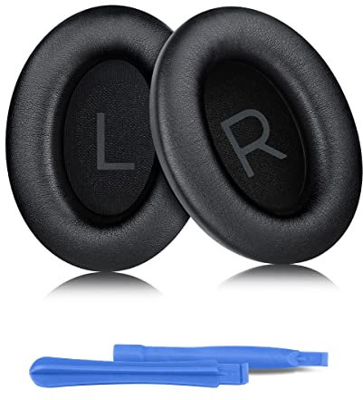 ELZO Replacement Ear Pads Cushions for Bose QuietComfort 45 (QC45) QuietComfort SE (QC SE) Earpads Headphones, Premium Softer Leather, High-density Noise Cancelling Foam, Added Thickness - Black