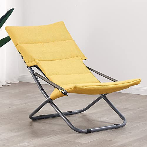 BIHOME Tragbare Klappstuhl im Freien, EIN verstellbares Wattestäbchen-Liegestütze, Leichter Campingstuhl für Garden Loungers Balkon,Gelb,Third Gear