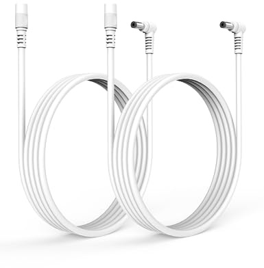 Tonton 12V DC Verlängerungskabel 3Meter, 12V Strom Anschlusskabel 5,5mm x 2,1mm, 90 Grad Rechtwinklig L-Förmiges DC Anschlusskabel Verbinderkabel Verlängerung für Netzteil, LED, Überwachungskamera