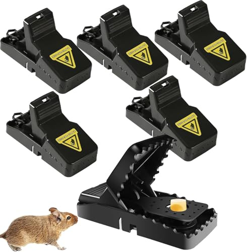 6 Stück Mausefalle Schlagfalle - Rattenfallen Hochempfindlicher Einfach zu bedienen, Hygienisch, Effizient, Sicher und Kann in der Küche und im Garten Wiederverwendet Werden