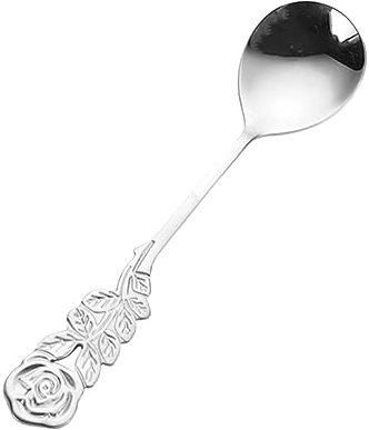 ABOOFAN 3pcs Silver Spoon Stainless Steel Dessert Spoons Modern Design Cream for Home Tea Cappuccino