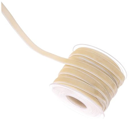 Tofficu Beiges Einseitiges Samtband Yards Weiches Diy-plüschband Für Geschenkverpackung Dekoratives Stoffband Für Kleidung Basteln Partydekoration Und Handarbeiten