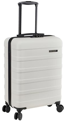 Cabin Max Maleta de Mano 55 x 35 x 25 cm, Ligera, rígida, Maleta de Mano con 4 Ruedas, candado de 3 dígitos (Blanco, Air France, KLM), Blanco, 55 x 35 x 25cm, Maleta Hartshalen