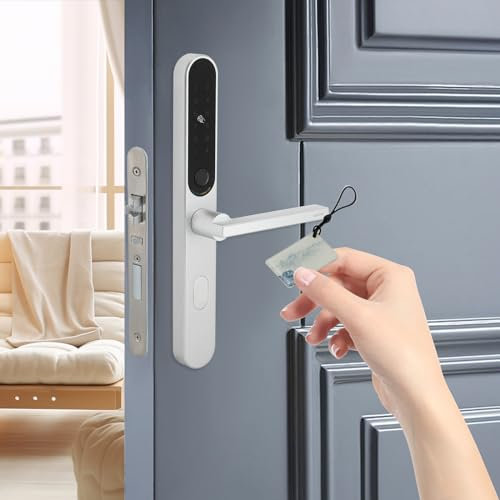 Türschloss Fingerabdruck Elektronisches Fingerabdruck Pin Code Schloss Intelligentes Türschloss,Intelligentes Türschloss Mit Fingerabdruck, Passwort, APP, Karte, Schlüssel,für Türen mit Dicke 8-55 mm