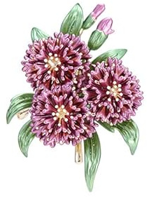 Broche Hortensia Délicat Anti-Peeping Manteau Accessoires Corsage Pin Femme, Métal Zinc Acrylique