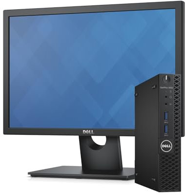 Kit All in One Dell, Monitor Schermo 19.5 + Optiplex 3050 Mini, Processore Core i5-6400T, Memoria Ram 8GB, Disco SSD 512GB, Win 10 Pro (Ricondizionato)
