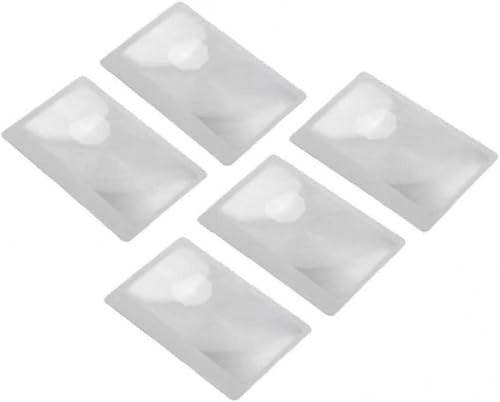 5Pcs Portable 3X Pocket Magnifier, for Fresnel Lens,Credit Card Size Magnifying Glass Wallet Magnifying Lenses Jewelry Loupe Reading Aid Helper,Visual Impairment Aids,Magnifiers