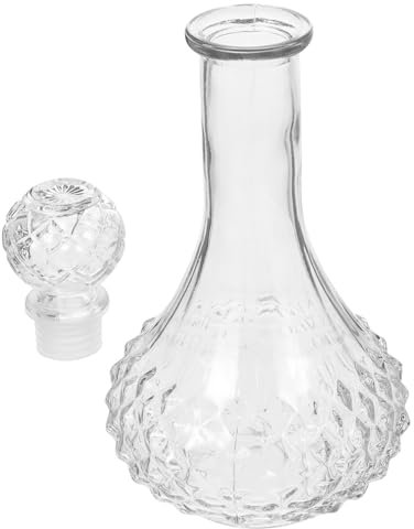 Cabilock Decantador De Vino y Licor 500 Ml Botella De Vidrio Transparente y Espesa Para Whisky Almacenamiento Hogar y Restaurante Juego De Cristal Elegante
