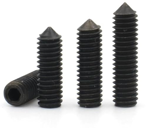 HBGNZU Vis sans tête à Six pans Creux en Acier au Carbone Noir de Grade 12.9, 5 à 100 pièces, tête hexagonale Allen, Pointe Conique(4mm,M4x50pcs)