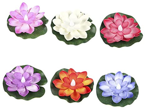 Ciieeo 6stücke Künstliche Lotusblume Dekoration Simulierte Schwimmende Pflanzen Lifelike Lotusblume Für Teich Garten Aquarium Und Wasserspiele