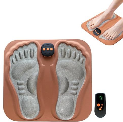 WRQIOO Fußmassagegerät, USB Tragbare Elektrisch Fussmassagegerät, EMS Foot Massager mit 6 Modi und 15 Intensitäten, Wiederaufladbare Füße Massagematte für die Durchblutung Muskelschmerzen