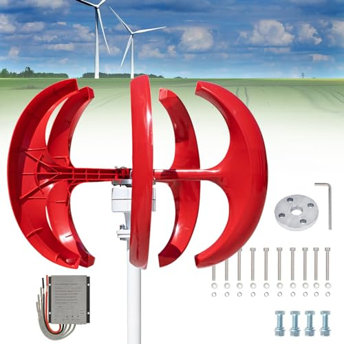 Aerogenerador de 5 Hojas, 600 W, con Controlador, 12 V/24 V, Ideal para Barcos, cenadores, cabañas, viviendas o Industria.