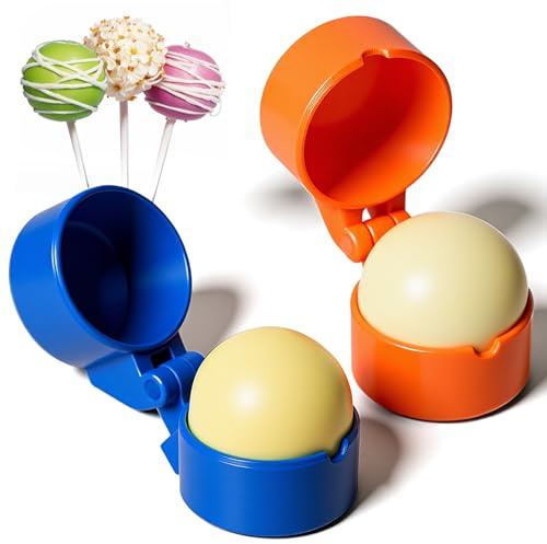 Yiyiring 2 Pcs Round Cake Pop Mold Press Set, Circle Cake Pop Cutter and Pusher, Baking Tools Accessories for Home Baking, Birthday Parties, Wedding Desserts