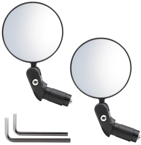 Bike Mirror, 2 Pack Bicycle Mirrors for Handlebars, Road Mirror and Mountain Bike Accessories, Adjustable Bar End Mirrors for Enhanced Visibility and Safety