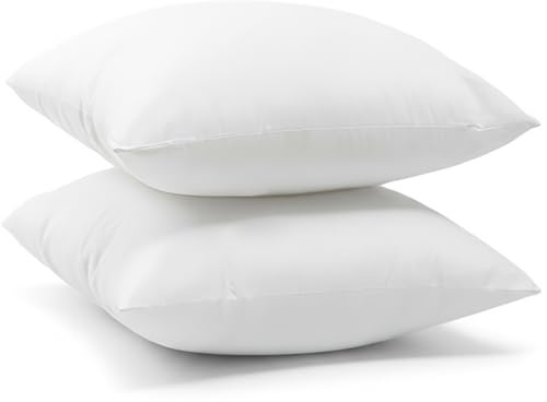 Bemonew Uppsättning av 2 kuddfyllningar (15 x 15 cm) mjuk och ventilerande med dragkedja, tvättbar och lätt som kudde på säng soffa