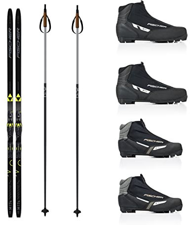 Fischer Langlaufski-Set ORBITER klassisch + Bindung + Schuhe + Stöcke (L (184 cm Länge - für 80 bis 94 Kg))