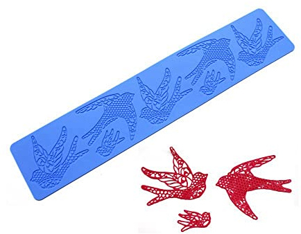Stampo in silicone a forma di uccello 3D per cupcake, fondente e pizzo, decorazione per torte, tappetino per goffratura, strumenti da forno