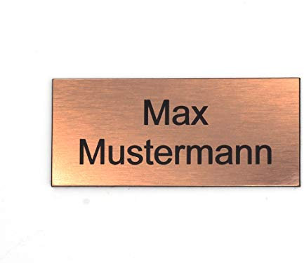 chapa buzón personalizada | Placa grabada personalizada autoadhesiva | nombre y número | Muchas tallas | Resistente a la intemperie | Grabado láser (8x3,5cm Rectángulo, Bronce-Negro)