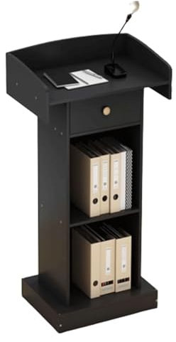 Roedax Rednerpult Quadratisches Rednerpult aus Holz, Konferenztisch, Podiumsständer, geräumige Schublade mit offener Aufbewahrung, Laptop-Schreibtisch, leichtes Stehpult Mode