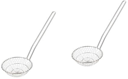 HEMOTON 2piezas Colador De Acero Inoxidable Para Cocina Espumadera Diseño Ergonómico Para Freír y Escurrir Alimentos Para Papas Fritas Verduras