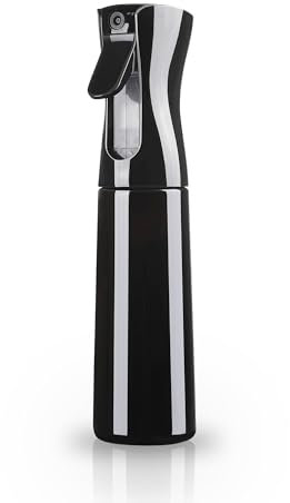Friedwohl Sprühflasche 300 ml – Ultrafeiner Nebel, 360° Sprühkopf, Ergonomischer Griff, Wiederbefüllbar, BPA-frei, Auslaufsicher, Schwarz, Für Pflanzen, Haar, Küche, Reinigung