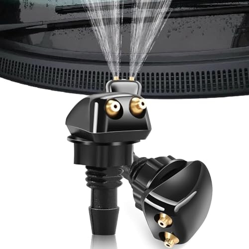 Norhogo 2 Pcs Piccoli Getti Lavavetri per Parabrezza Spruzzatore Gello Spruzzo Parabrezza, con Ugello Auto Parabrezza Anteriore Ugello Doppio Foro Finestra Rondella Ricambio Spruzzatore