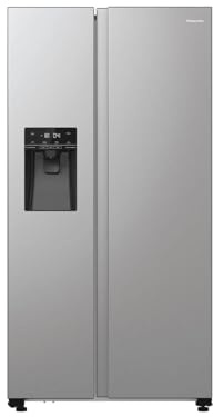 Hisense RS5P535NTCE Side-By-Side Kühl-Gefrier-Kombination, 376 Liter Kühlteil, 190 Liter Gefrierteil, Total NoFrost, Multi AirFlow, FastFreeze, Energieeffizienzklasse E, 178,6cm x 91,5cm, inox