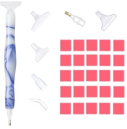 JCUGSBS 32 Pezzi Diamond Painting Accessori Kit Diamond Painting DIY Diamante Pittura Punto Croce Strumento Kit Punta Trapano Strumenti di Pittura Diamantata per Pittura Diamante 5D