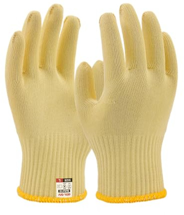 GOL-SIV Heat Cut Resistant Gloves,Kevlar Oven Gloves With Fingers,Heat Resistant Up To 550°F, Thick Knit Design,Machine Washable - Grill Mitts For Men & Women(L)