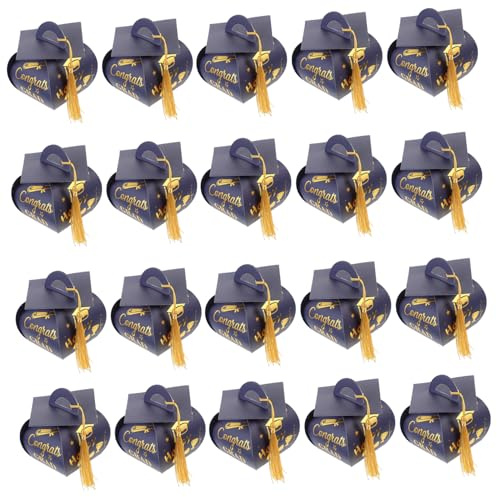 KOMBIUDA 50stücke Graduation Cap Süßigkeitenboxen Mit Troddeln Kreative Geschenkkartons Für Abschlussparty Leckereien Und Dekorationen