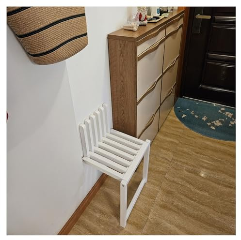 Sedia Pieghevole da Parete da 35/42 Centimetri Sgabello Pieghevole Sottile Invisibile in Legno da 4 Centimetri Sgabello Pieghevole Silenzioso for Cambio Scarpe A 90° Sgabello Più Largo Finitura Laccat